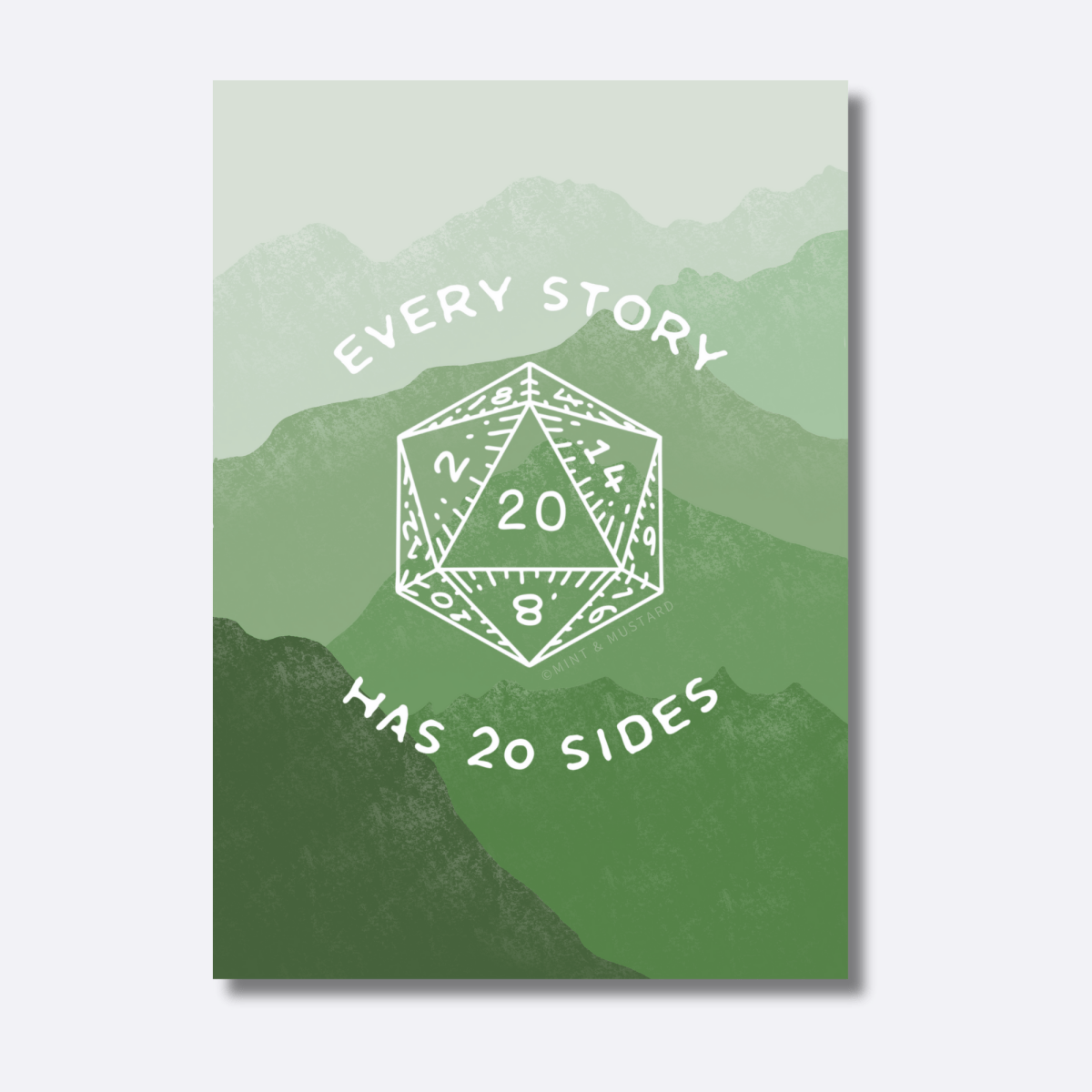 20 Sided Story | Art Print - Mint & Mustard