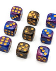 Candela Obscura Dice Set | Gilded Amethyst - Mint & Mustard