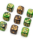 Candela Obscura Dice Set | Gilded Emerald - Mint & Mustard