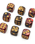 Candela Obscura Dice Set | Gilded Ruby - Mint & Mustard