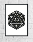 D20 Dragon Scales | Art Print - Mint & Mustard