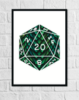 D20 Dragon Scales | Art Print - Mint & Mustard