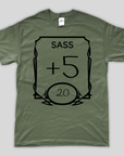 D&D Stats T-Shirt | Sass - Mint & Mustard
