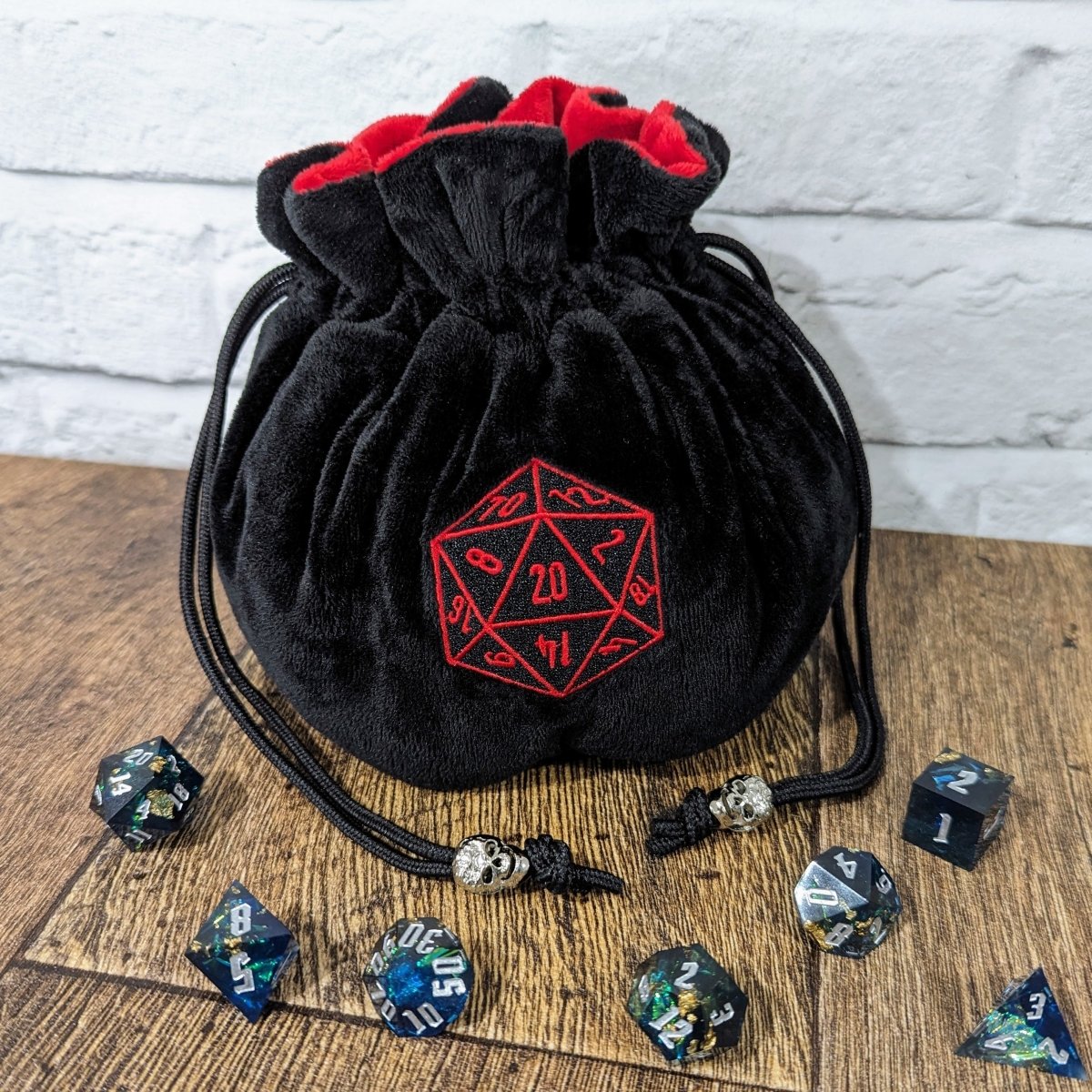 D&D Dice Bag "The Dice Giveth & Taketh Away" - Canvas Zipper Pouch For Gamers, DM Accessories
