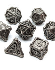 Dragon Bones Metal Dice Set | Iron - Mint & Mustard