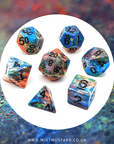 Holi | Painted Dice Set - Mint & Mustard