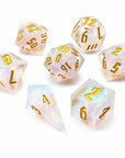 Ice Storm | Premium Sharp Edge Dice Set - Mint & Mustard