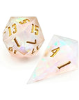 Ice Storm | Premium Sharp Edge Dice Set - Mint & Mustard
