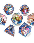 LAST CHANCE - Wildflower | Premium Sharp Edge Dice Set - Mint & Mustard
