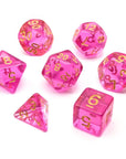 Magenta Jewels | Dice Set - Mint & Mustard