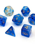 Milky Way Blue | Dice Set - Mint & Mustard