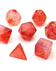 Milky Way Red | Dice Set - Mint & Mustard
