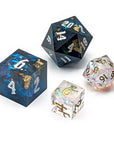 MINI Dancing Lights | Premium Sharp Edge Dice Set - Mint & Mustard