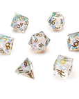 MINI Dancing Lights | Premium Sharp Edge Dice Set - Mint & Mustard