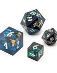 MINI Darkvision | Premium Sharp Edge Dice Set - Mint & Mustard