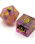 Moonstone | Premium Sharp Edge Dice Set - Mint & Mustard