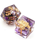 Raven Queen | Premium Sharp Edge Dice Set - Mint & Mustard
