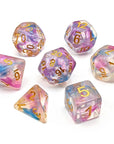 Violet Storm | Dice Set - Mint & Mustard