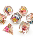 Wildflower 2.0 | Premium Sharp Edge Dice Set - Mint & Mustard
