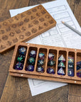 Wooden Dice Vault - Mint & Mustard