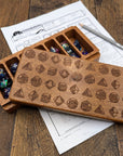 Wooden Dice Vault - Mint & Mustard