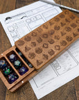 Wooden Dice Vault - Mint & Mustard