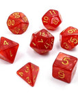 Crimson Pearl | Dice Set - Mint & Mustard