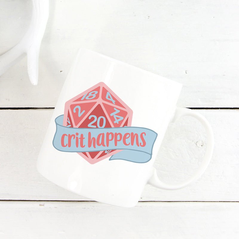 Crit Happens Dice Mug - Mint & Mustard