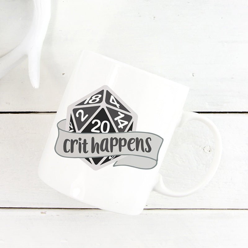Crit Happens Dice Mug - Mint & Mustard