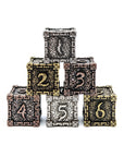 Crypt Metal Dice Set | Aged Iron - Mint & Mustard