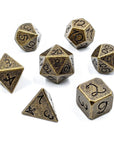 Dragon Forged Metal Dice | Aged Bronze - Mint & Mustard