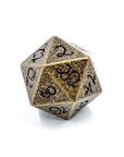 Dragon Forged Metal Dice | Aged Bronze - Mint & Mustard