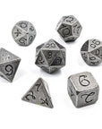 Dragon Forged Metal Dice | Aged Iron - Mint & Mustard