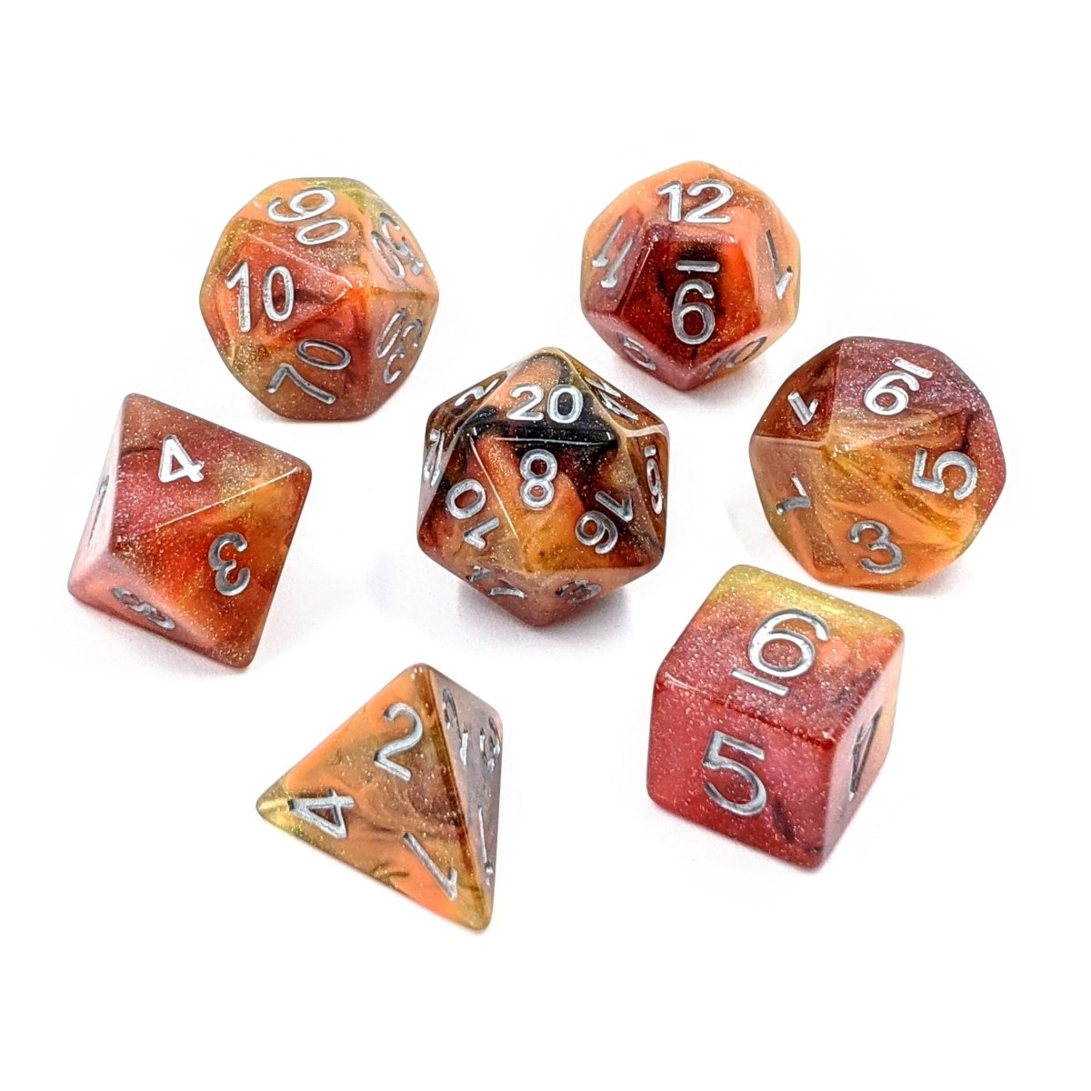 Fire Transmutation | Dice Set - Mint & Mustard