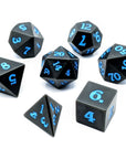 Graphite Blue | Sharp Edged Dice Set - Mint & Mustard