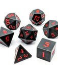 Graphite Crimson | Sharp Edged Dice Set - Mint & Mustard