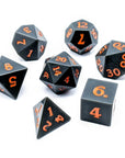 Graphite Orange | Sharp Edged Dice Set - Mint & Mustard