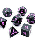 Graphite Violet | Sharp Edged Dice Set - Mint & Mustard