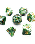 Green Marble | Dice Set - Mint & Mustard