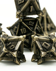 Mace Metal Dice Set | Ancient Bronze - Mint & Mustard