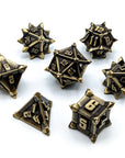 Mace Metal Dice Set | Ancient Bronze - Mint & Mustard