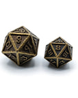 Mini Metal Dice | Aged Bronze - Mint & Mustard