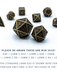 Mini Metal Dice | Aged Bronze - Mint & Mustard
