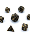 Mini Metal Dice | Aged Bronze - Mint & Mustard
