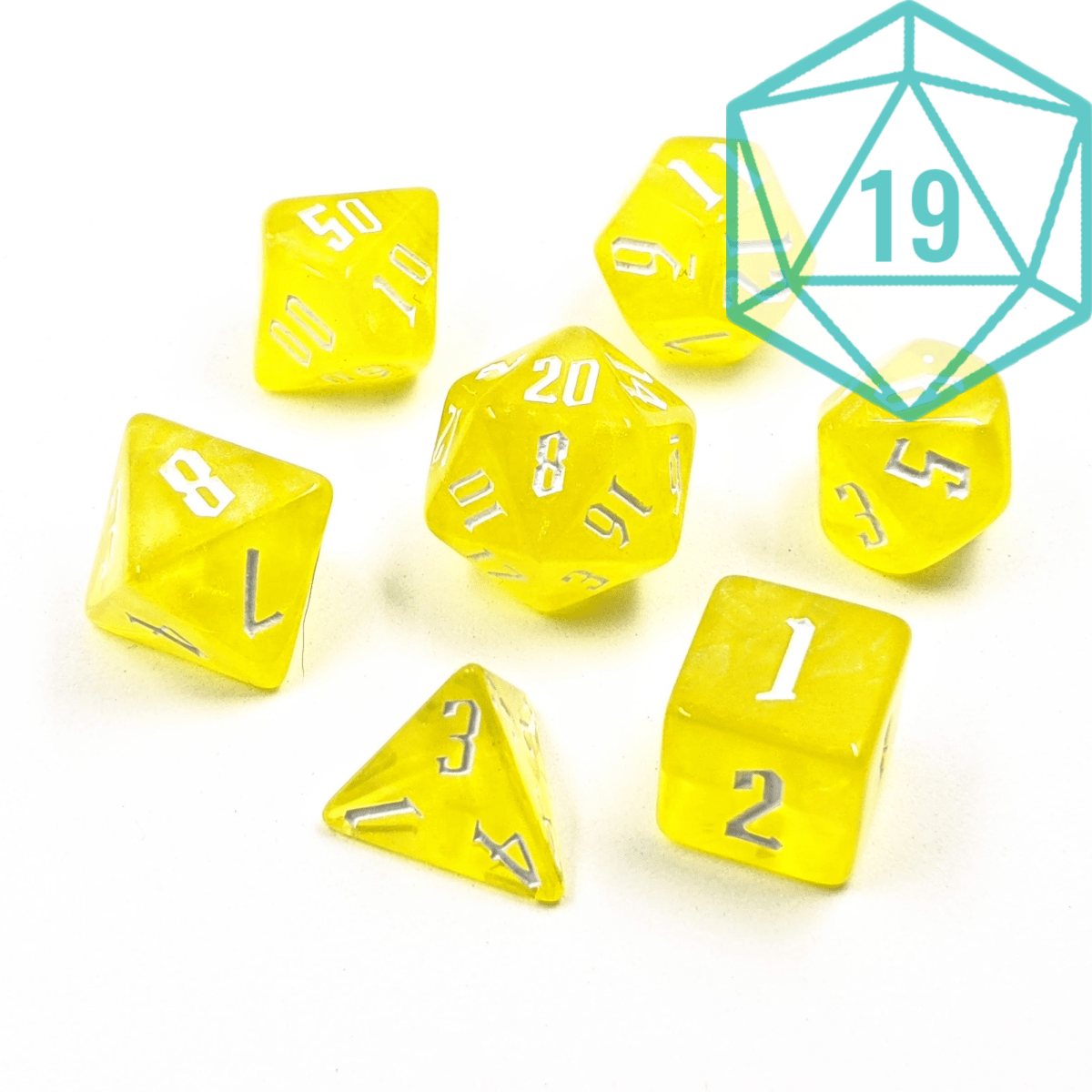 NATURAL 19 - Alchemy Cadmium | Dice Set - Mint & Mustard