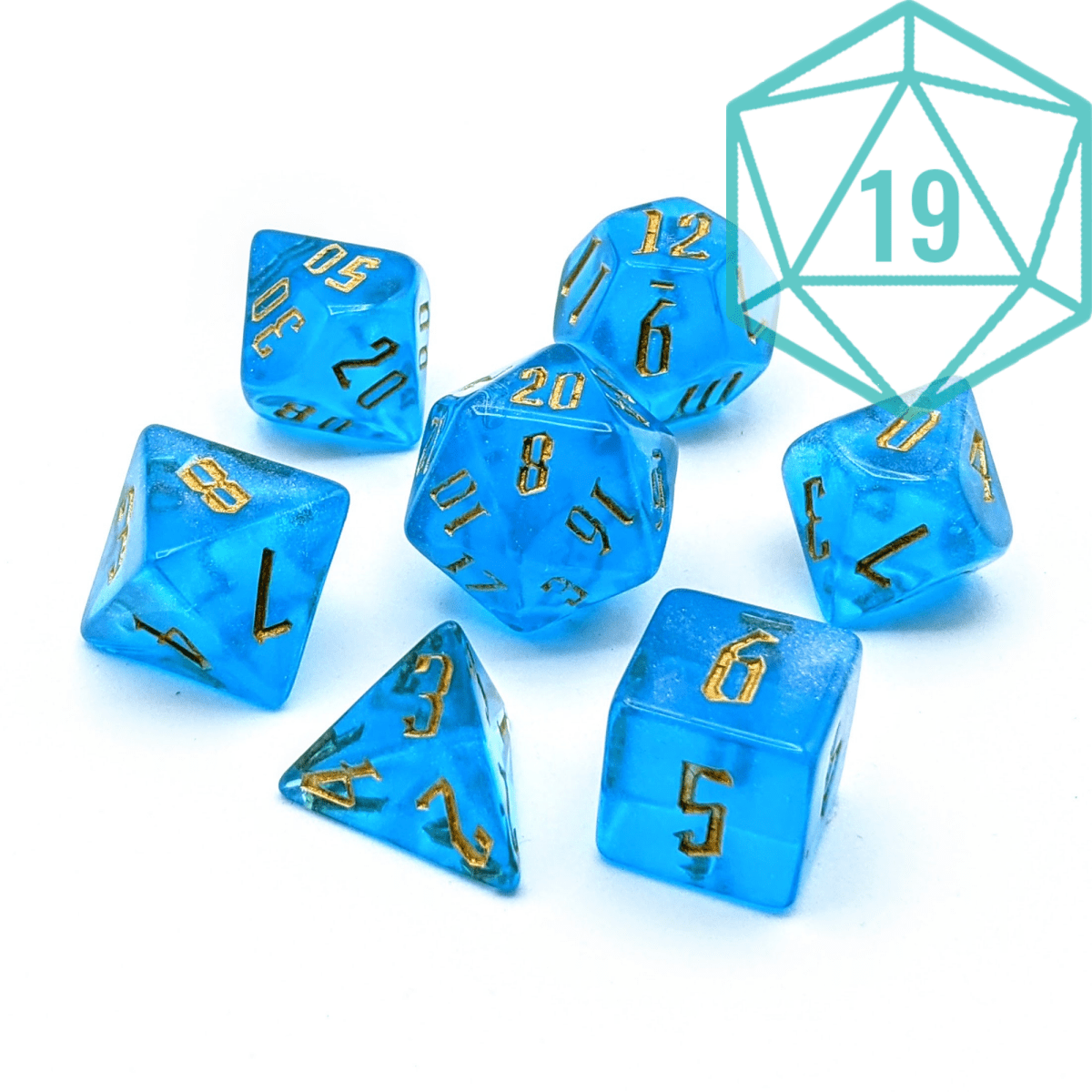 NATURAL 19 - Alchemy Cyan | Dice Set - Mint & Mustard