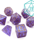 NATURAL 19 - Behemoth Amethyst | Oversized Dice Set - Mint & Mustard