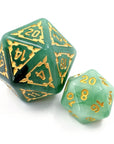 NATURAL 19 - Behemoth Jade | Oversized Dice Set - Mint & Mustard