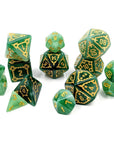 NATURAL 19 - Behemoth Jade | Oversized Dice Set - Mint & Mustard
