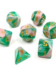 Pink Palm | Dice Set - Mint & Mustard